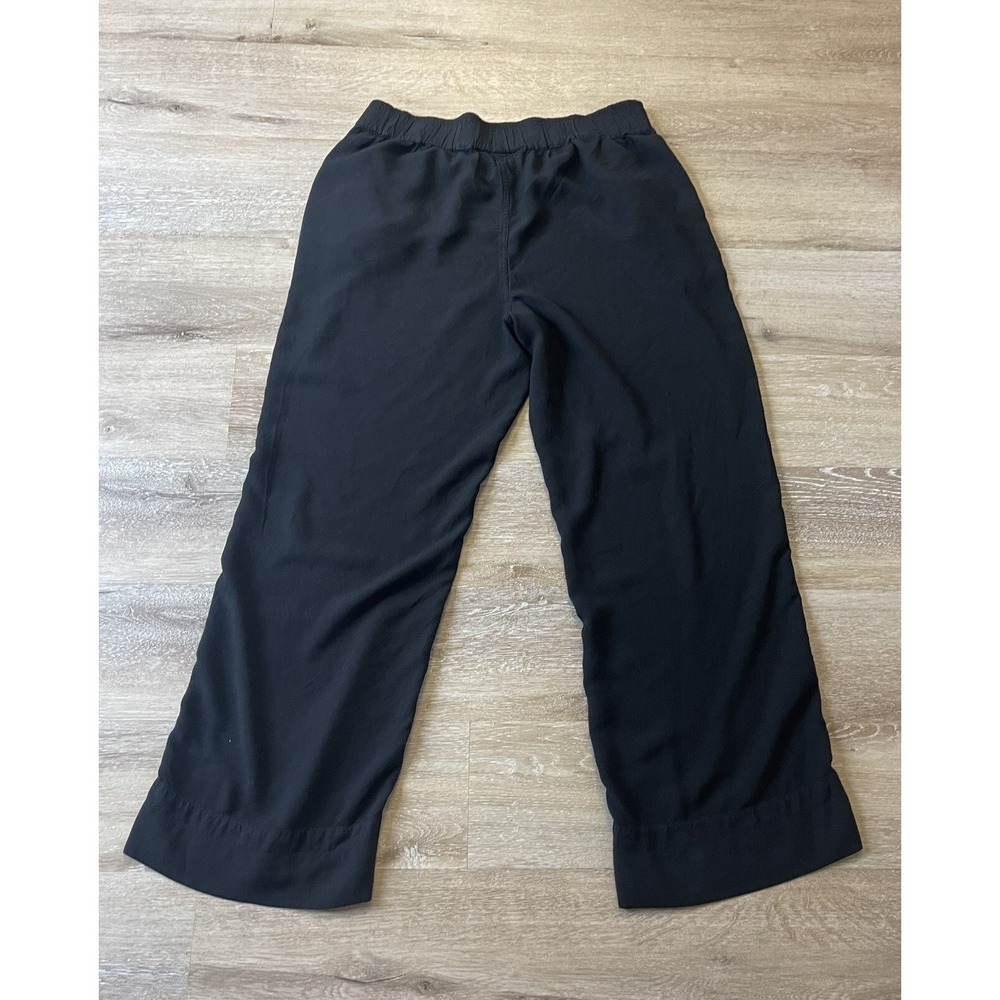 Soft Surroundings Large Black Pull-on Flowy Pant Flat Front Lace Trim Pocket - Picture 6 of 9